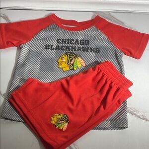 NHL Youth Red and Gray Striped Jersey